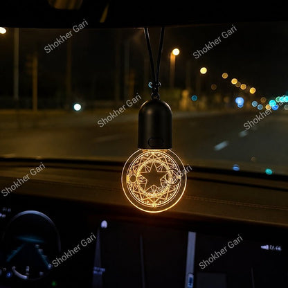 Car Interior Light Smiley Hanging Ornament 180mAh USB Rechargeable