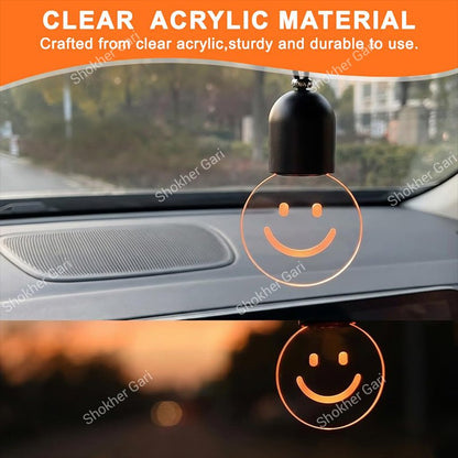Car Interior Light Smiley Hanging Ornament 180mAh USB Rechargeable