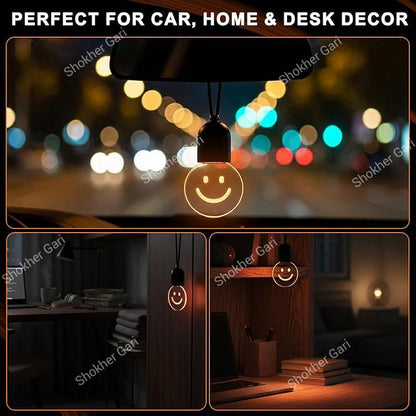 Car Interior Light Smiley Hanging Ornament 180mAh USB Rechargeable
