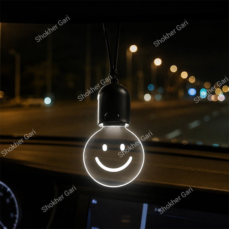 Car Interior Light Smiley Hanging Ornament 180mAh USB Rechargeable