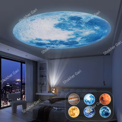 Car And Home USB Projector Lamp  Flexible 360° Rotating LED Night Light