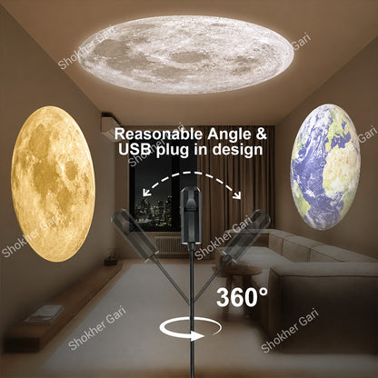 Car And Home USB Projector Lamp  Flexible 360° Rotating LED Night Light