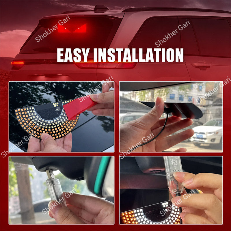 Car Glass Devil Eyes Light  USB System 11 Modes
