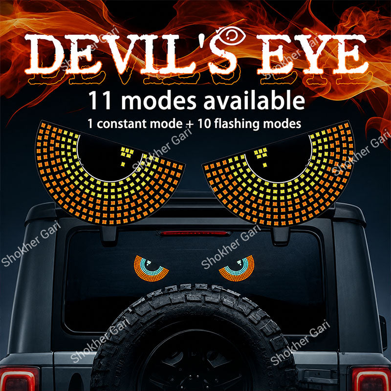 Car Glass Devil Eyes Light  USB System 11 Modes