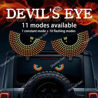 Car Glass Devil Eyes Light  USB System 11 Modes