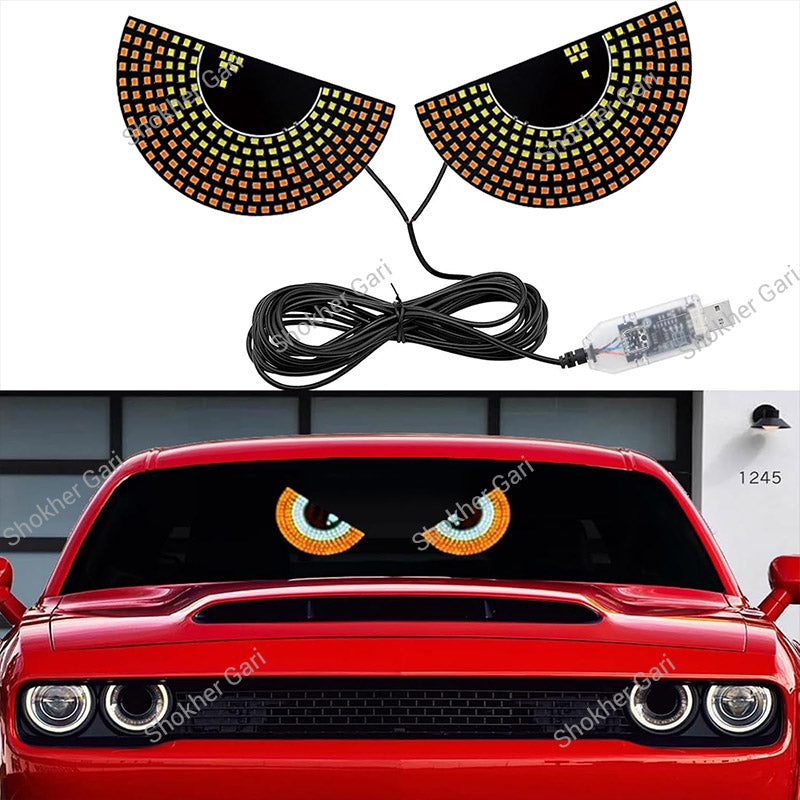 Car Glass Devil Eyes Light  USB System 11 Modes