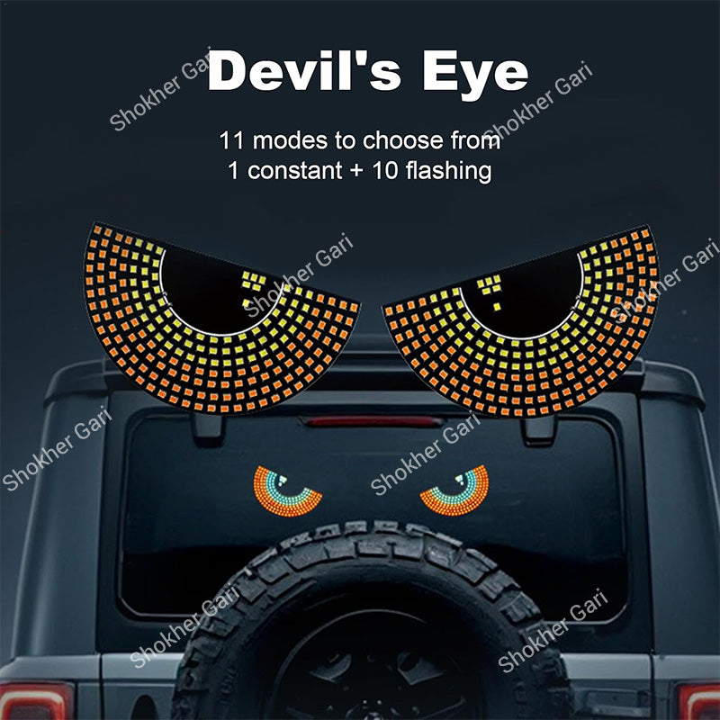 Car Glass Devil Eyes Light  USB System 11 Modes