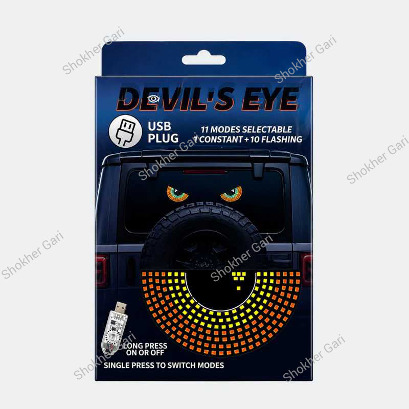 Car Glass Devil Eyes Light  USB System 11 Modes