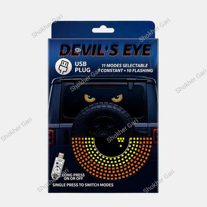 Car Glass Devil Eyes Light  USB System 11 Modes