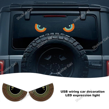 Car Glass Devil Eyes Light  USB System 11 Modes