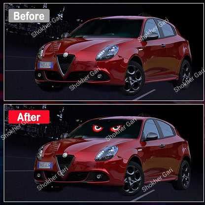 Car Glass Devil Eyes Light  USB System 11 Modes