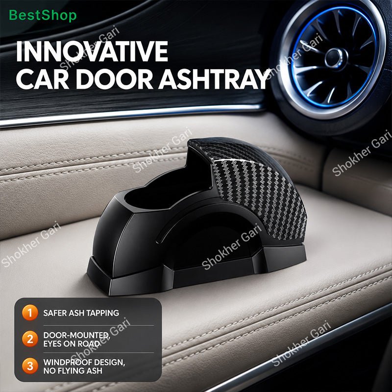 Car New Mini Portable Ashtray Trash With Blue LED Light