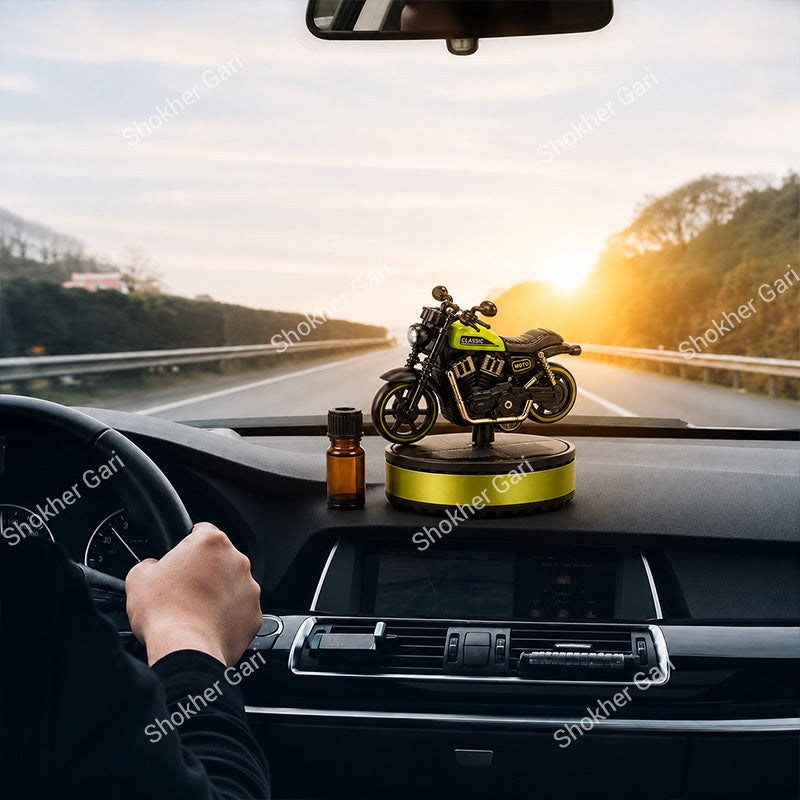 Car Dashboard Bike Style Solar Perfume And Showpiece