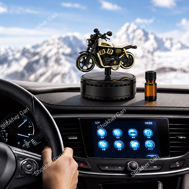 Car Dashboard Bike Style Solar Perfume And Showpiece