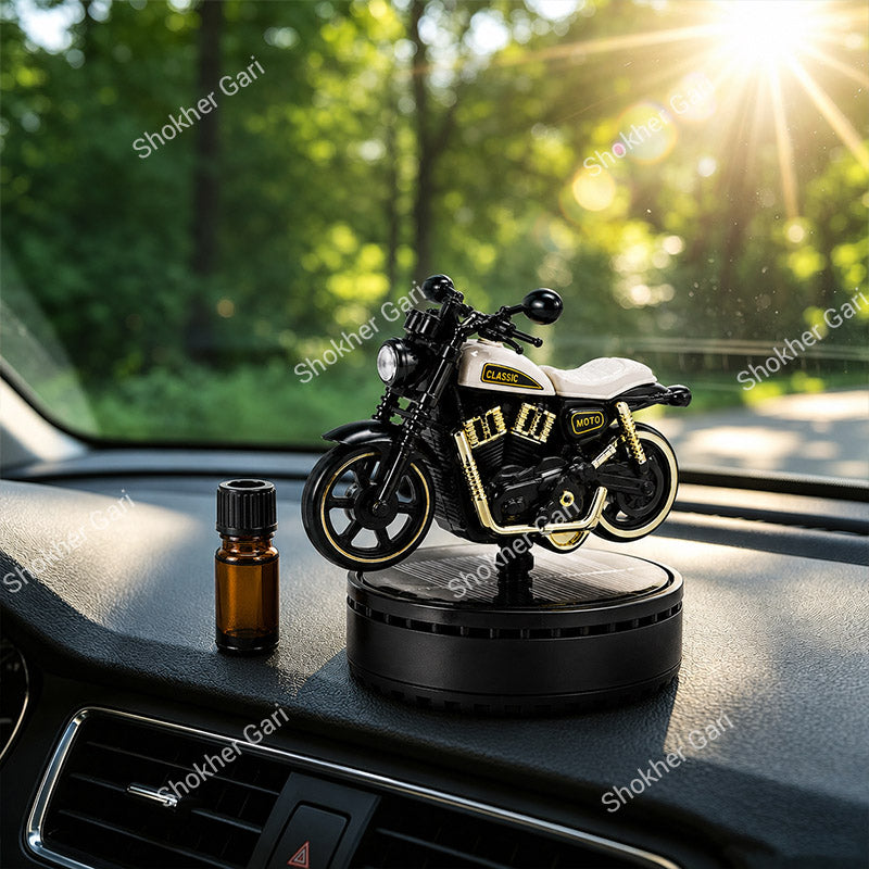 Car Dashboard Bike Style Solar Perfume And Showpiece