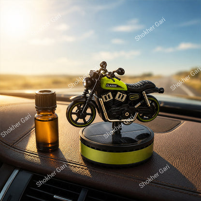 Car Dashboard Bike Style Solar Perfume And Showpiece