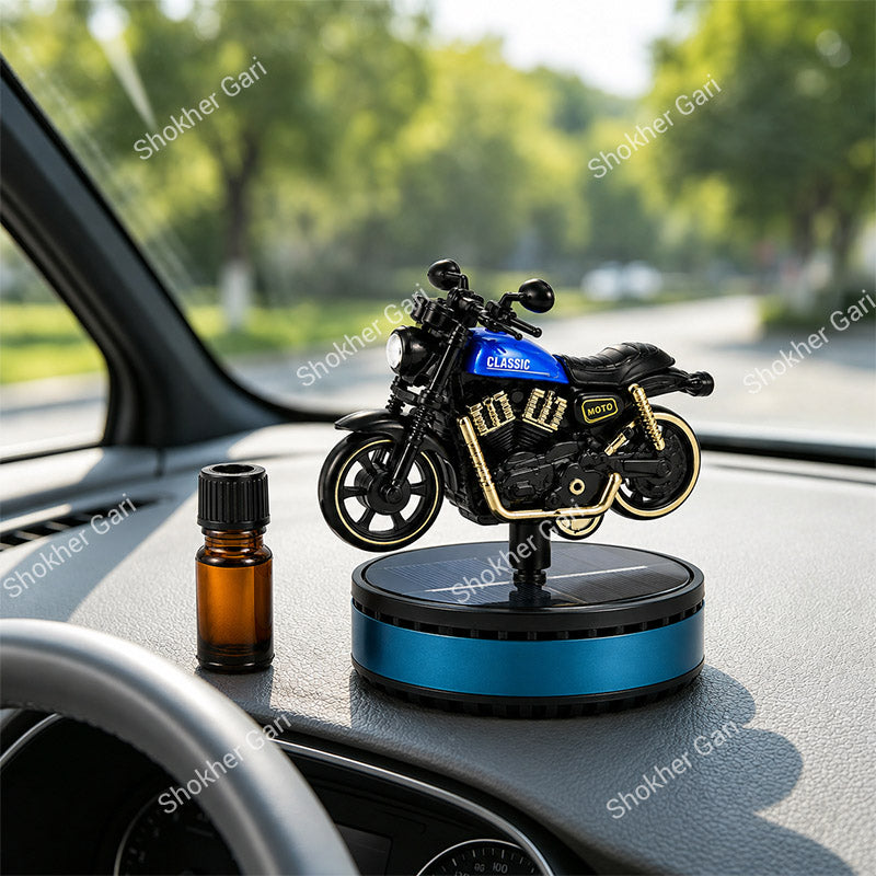 Car Dashboard Bike Style Solar Perfume And Showpiece
