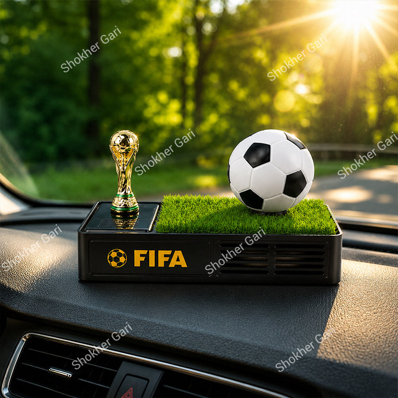 Car Football Solar  Dashboard Showpiece With Rotating Ball & Air Freshener