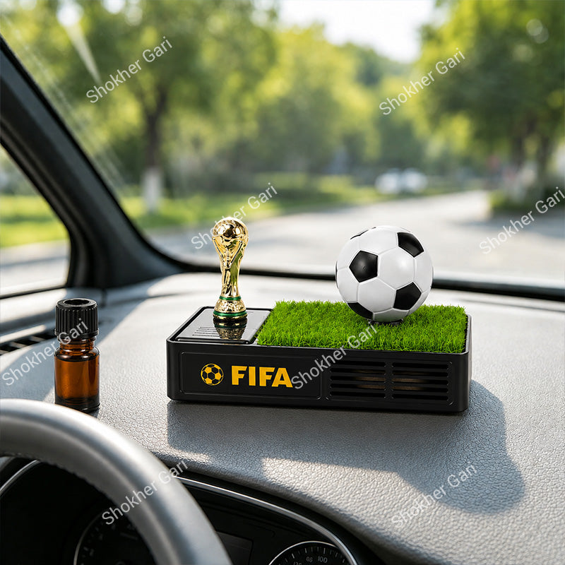 Car Football Solar  Dashboard Showpiece With Rotating Ball & Air Freshener