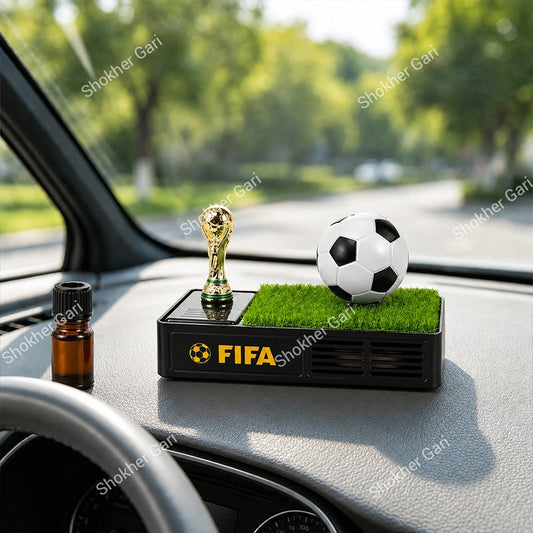 Car Football Solar  Dashboard Showpiece With Rotating Ball & Air Freshener