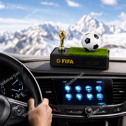 Car Football Solar  Dashboard Showpiece With Rotating Ball & Air Freshener