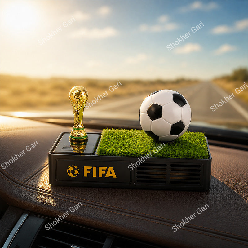 Car Football Solar  Dashboard Showpiece With Rotating Ball & Air Freshener