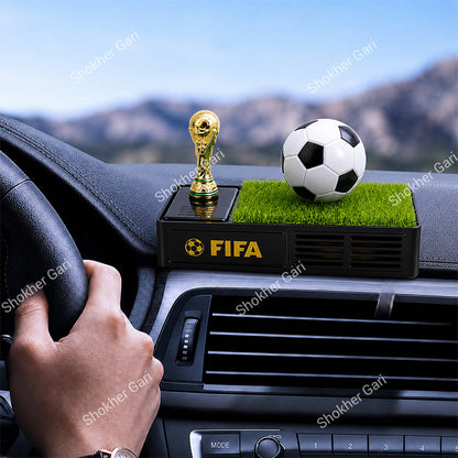 Car Football Solar  Dashboard Showpiece With Rotating Ball & Air Freshener