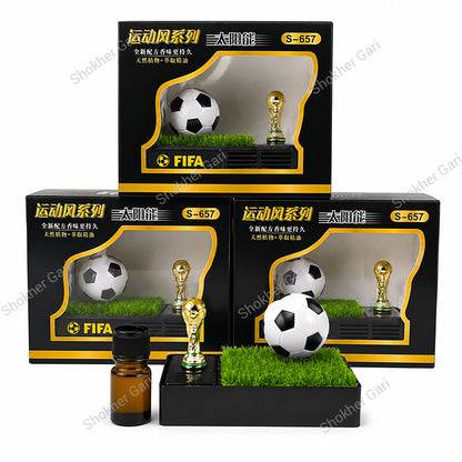 Car Football Solar  Dashboard Showpiece With Rotating Ball & Air Freshener