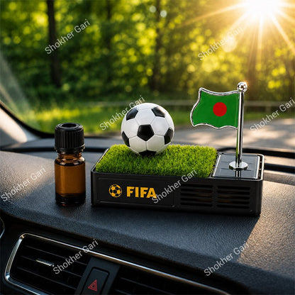 Car Football Solar  Dashboard Showpiece With Bangladesh Flag & Air Freshener