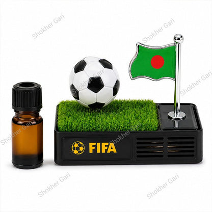 Car Football Solar  Dashboard Showpiece With Bangladesh Flag & Air Freshener