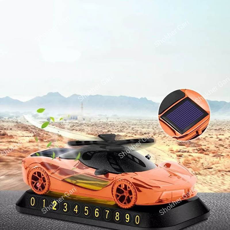 Car Dashboard Car Style Solar Perfume Showpiece parking number