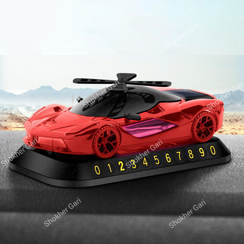 Car Dashboard Car Style Solar Perfume Showpiece parking number
