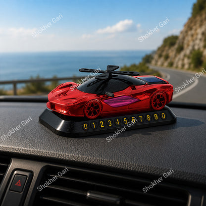 Car Dashboard Car Style Solar Perfume Showpiece parking number