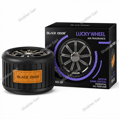 Car Lucky Wheel Black ODOR Car Air Freshener - Essential Oil Perfume