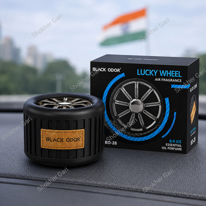 Car Lucky Wheel Black ODOR Car Air Freshener - Essential Oil Perfume