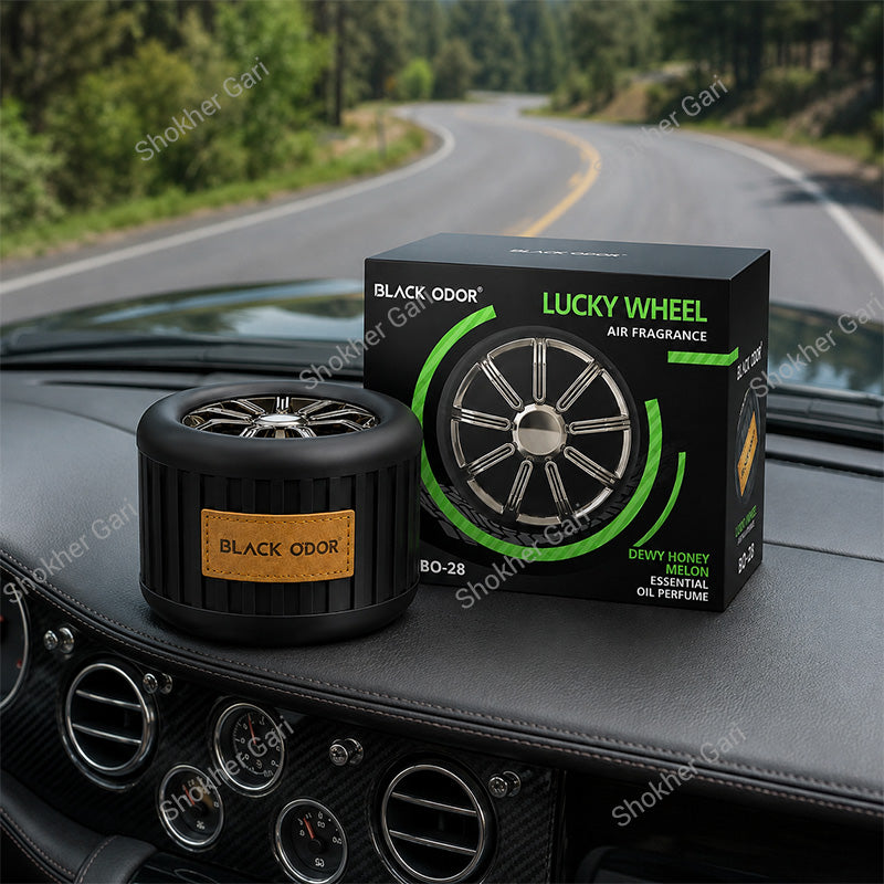 Car Lucky Wheel Black ODOR Car Air Freshener - Essential Oil Perfume