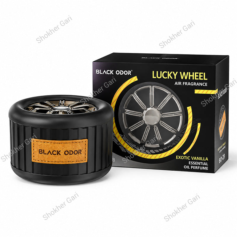 Car Lucky Wheel Black ODOR Car Air Freshener - Essential Oil Perfume
