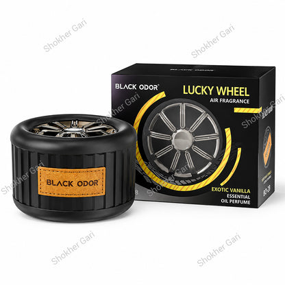 Car Lucky Wheel Black ODOR Car Air Freshener - Essential Oil Perfume
