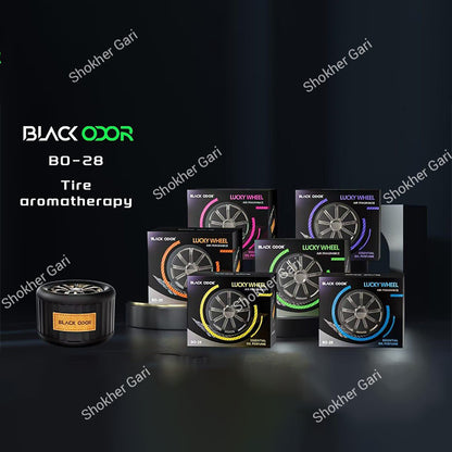 Car Lucky Wheel Black ODOR Car Air Freshener - Essential Oil Perfume