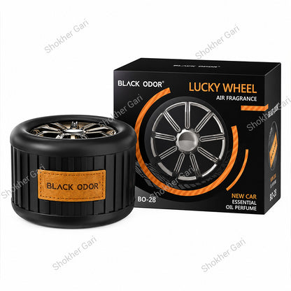 Car Lucky Wheel Black ODOR Car Air Freshener - Essential Oil Perfume