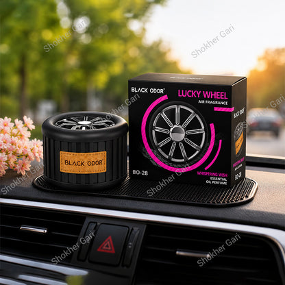 Car Lucky Wheel Black ODOR Car Air Freshener - Essential Oil Perfume