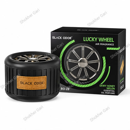 Car Lucky Wheel Black ODOR Car Air Freshener - Essential Oil Perfume