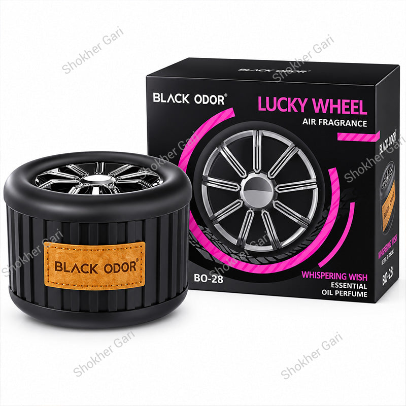 Car Lucky Wheel Black ODOR Car Air Freshener - Essential Oil Perfume
