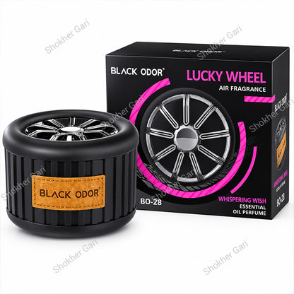 Car Lucky Wheel Black ODOR Car Air Freshener - Essential Oil Perfume