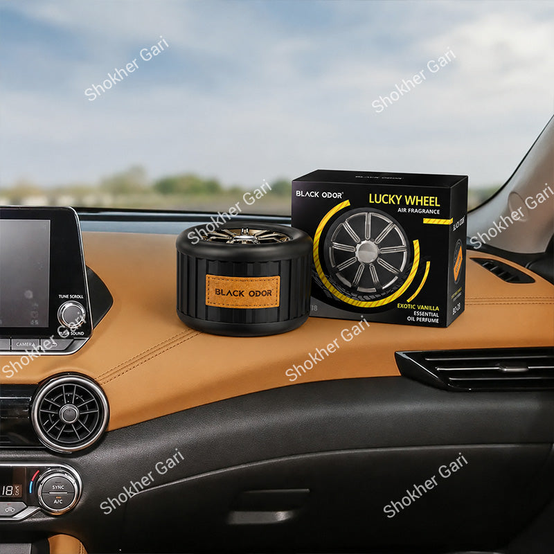 Car Lucky Wheel Black ODOR Car Air Freshener - Essential Oil Perfume
