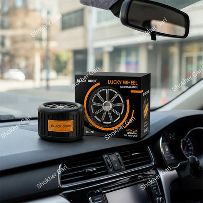 Car Lucky Wheel Black ODOR Car Air Freshener - Essential Oil Perfume