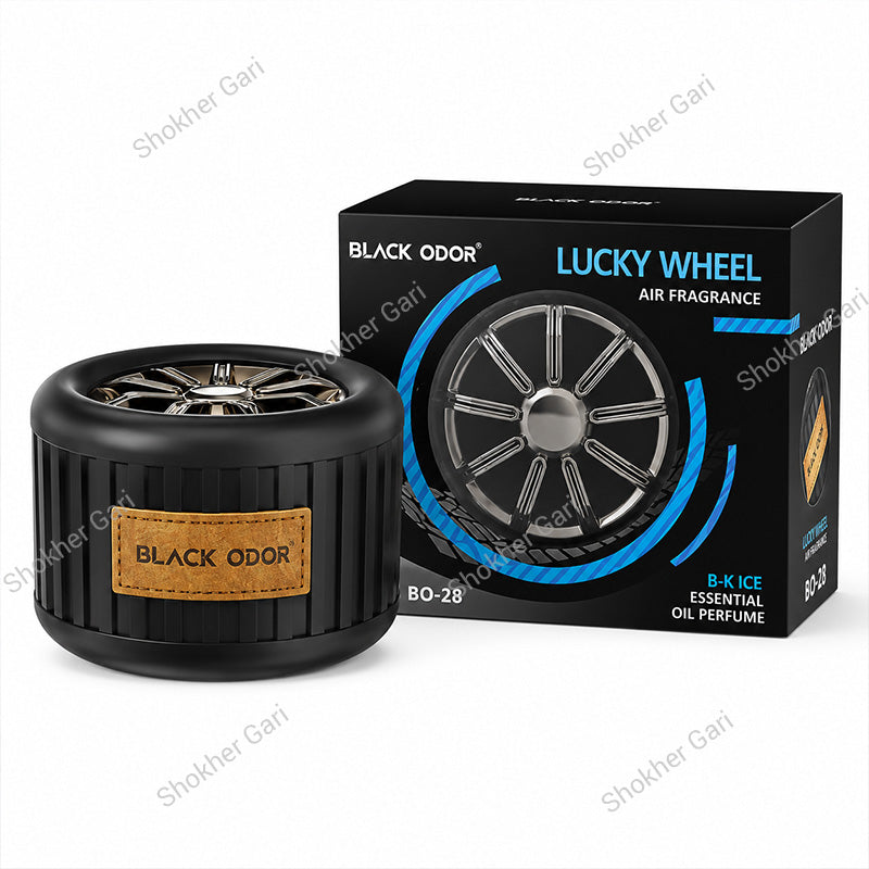 Car Lucky Wheel Black ODOR Car Air Freshener - Essential Oil Perfume