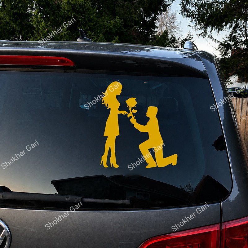 Car Back Glass Proposal Theme Couple Sticker
