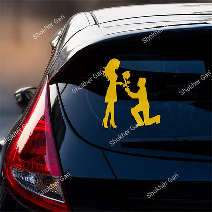 Car Back Glass Proposal Theme Couple Sticker