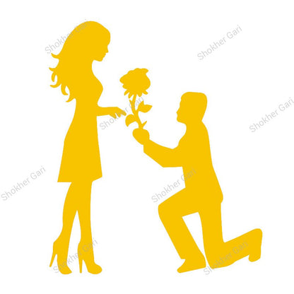Car Back Glass Proposal Theme Couple Sticker